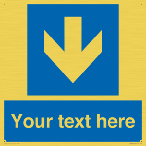 Custom Directional signage blue down arrow 